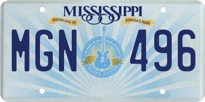 MS license plate MGN496