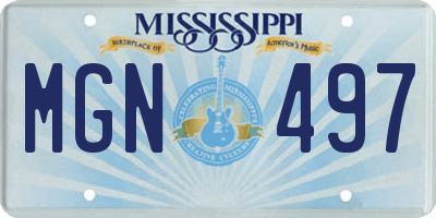 MS license plate MGN497