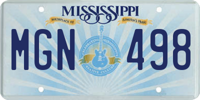 MS license plate MGN498