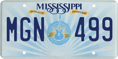 MS license plate MGN499