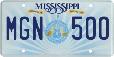 MS license plate MGN500