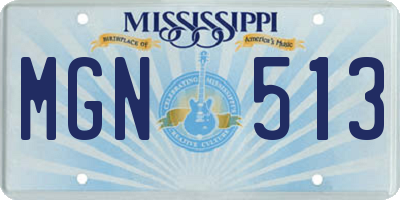 MS license plate MGN513