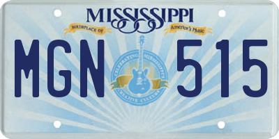 MS license plate MGN515