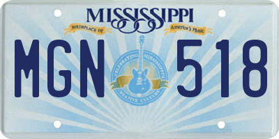 MS license plate MGN518