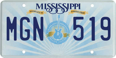 MS license plate MGN519