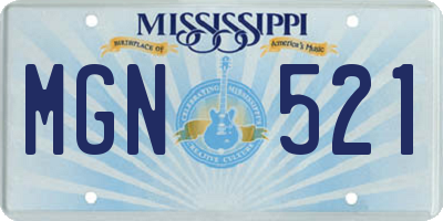 MS license plate MGN521