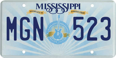 MS license plate MGN523