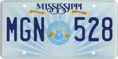 MS license plate MGN528