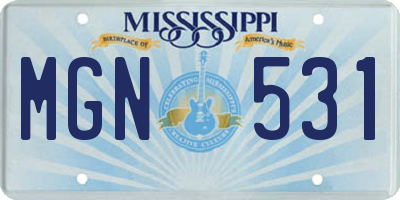 MS license plate MGN531
