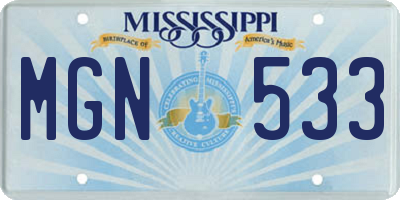 MS license plate MGN533