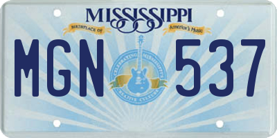 MS license plate MGN537