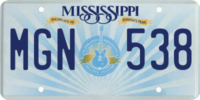 MS license plate MGN538