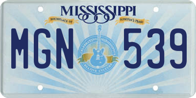 MS license plate MGN539