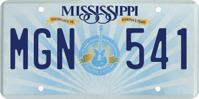 MS license plate MGN541