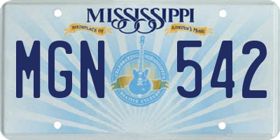MS license plate MGN542