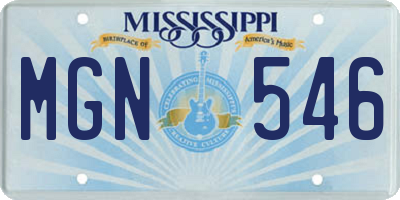 MS license plate MGN546