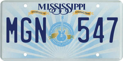MS license plate MGN547