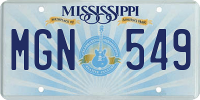 MS license plate MGN549