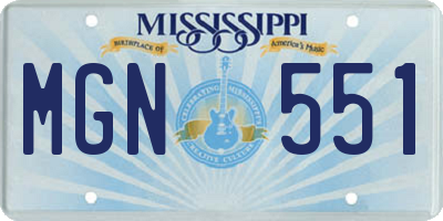 MS license plate MGN551