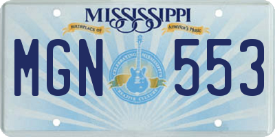 MS license plate MGN553
