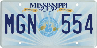 MS license plate MGN554