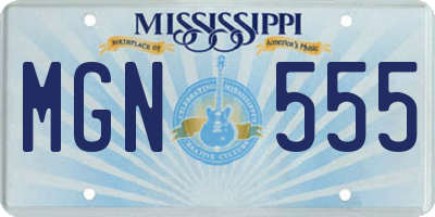 MS license plate MGN555