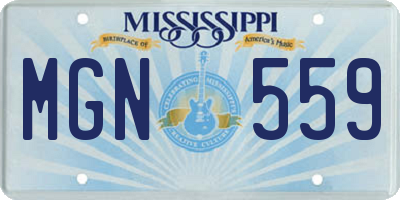 MS license plate MGN559