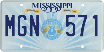 MS license plate MGN571