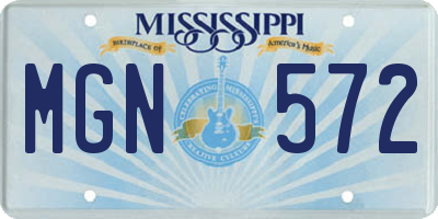 MS license plate MGN572