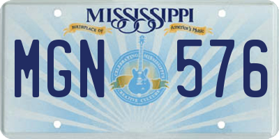 MS license plate MGN576
