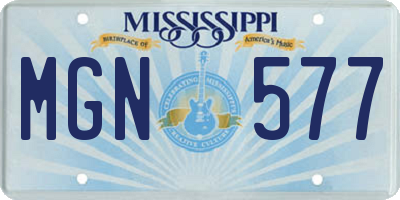 MS license plate MGN577