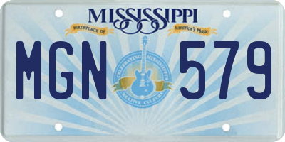 MS license plate MGN579