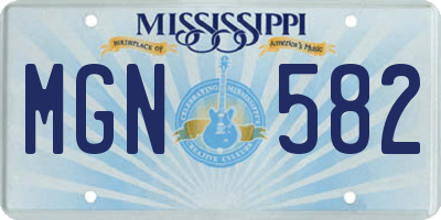 MS license plate MGN582