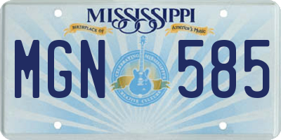MS license plate MGN585