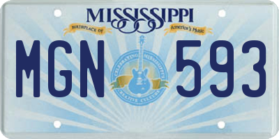 MS license plate MGN593