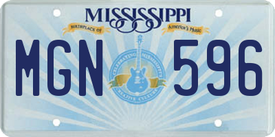 MS license plate MGN596