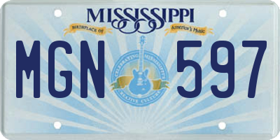 MS license plate MGN597
