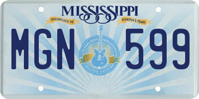 MS license plate MGN599