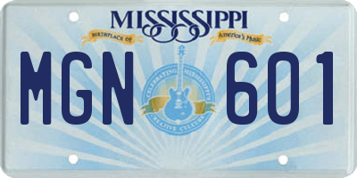 MS license plate MGN601