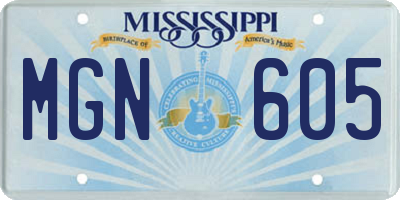 MS license plate MGN605