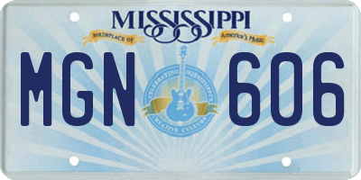 MS license plate MGN606