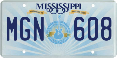 MS license plate MGN608