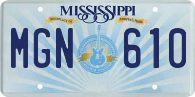 MS license plate MGN610