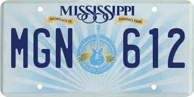 MS license plate MGN612