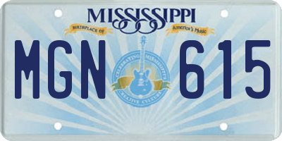 MS license plate MGN615