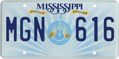 MS license plate MGN616