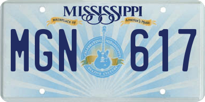 MS license plate MGN617