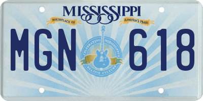 MS license plate MGN618