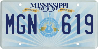MS license plate MGN619