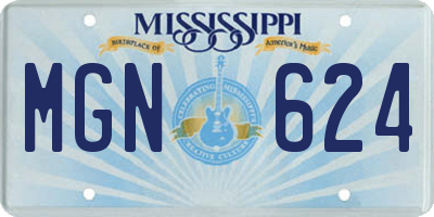 MS license plate MGN624
